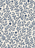 Vintage Navy Floral Vines Rug