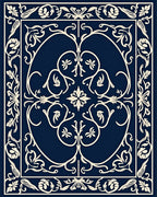 Classic Floral Vine Border Design Rug