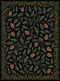 Ornate Black Botanical Leaf Collage Rug