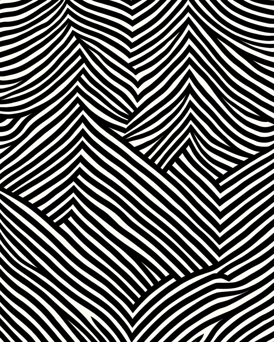 Bold Black White Graphic Stripes Rug