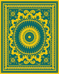 Ornate Mandala Floral Pattern Rug