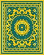 Ornate Mandala Floral Pattern Rug