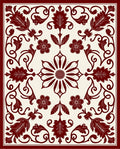Classic Floral Vine Scrollwork Design Rug