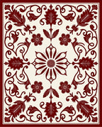 Classic Floral Vine Scrollwork Design Rug