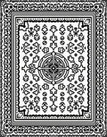 Monochromatic Intricate Floral Mandala Design Rug