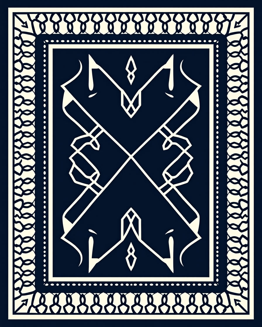 Classic Geometric Design with Border Rug