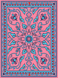 Pink Floral Swirl Design Rug