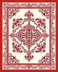 Intricate Red Floral Medallion Pattern Rug