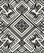 Bold Black White Geometric Pattern Rug