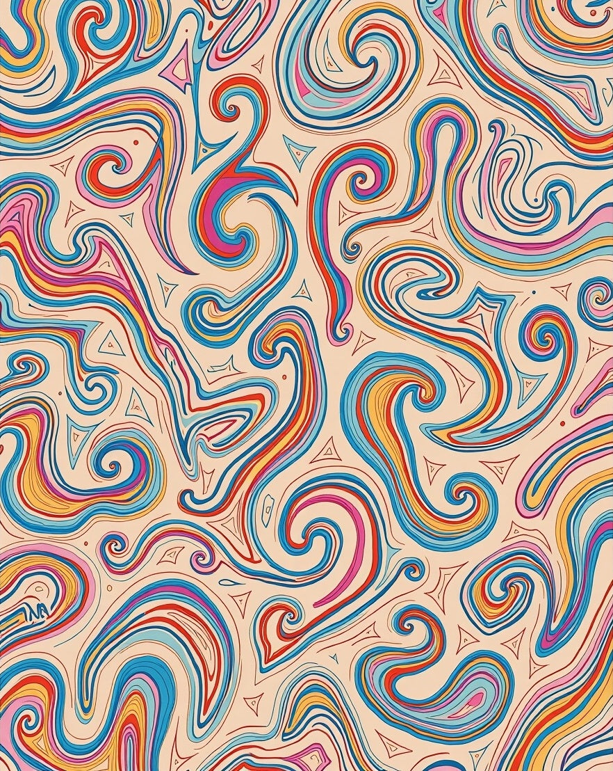 Colorful Swirl Abstract Pattern Rug
