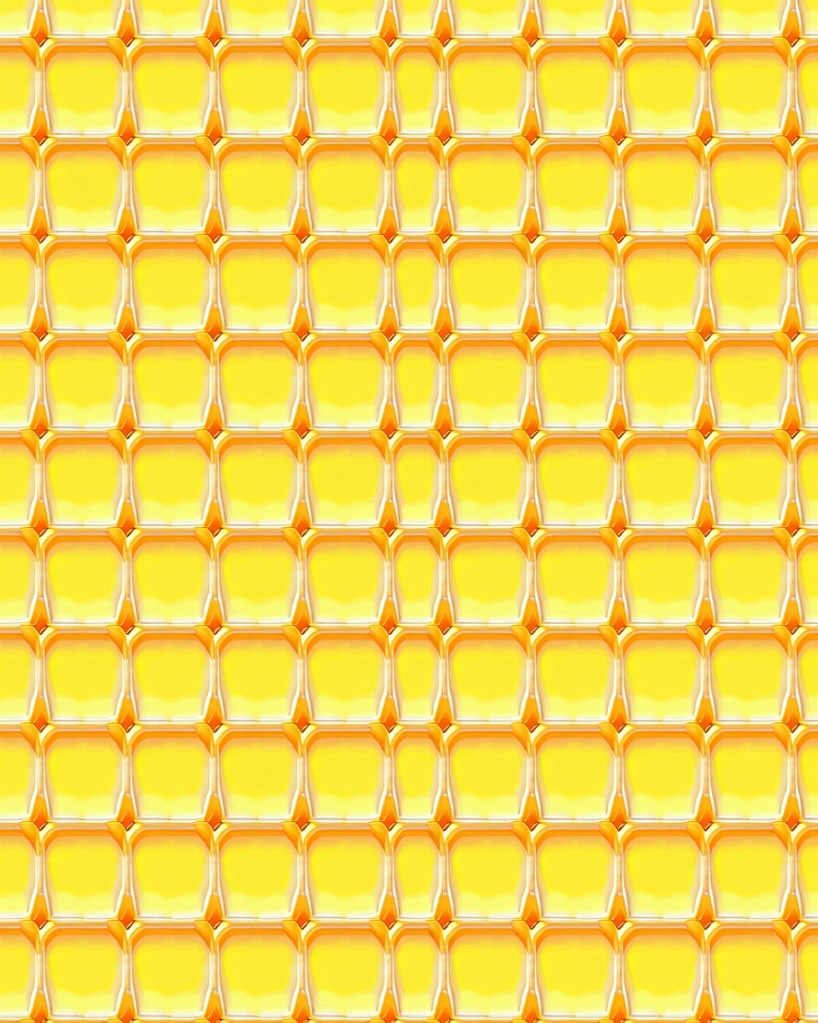 Golden Honeycomb Grid Design Rug