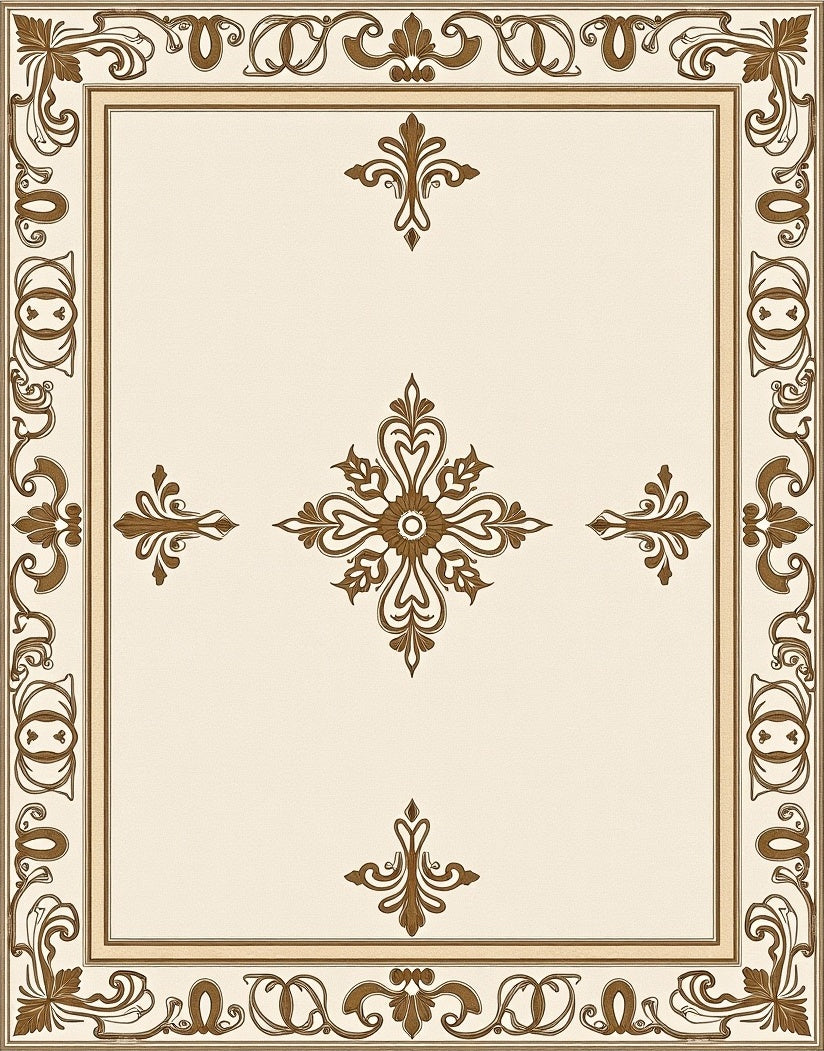 Ornate Arabesque Centerpiece Design Rug