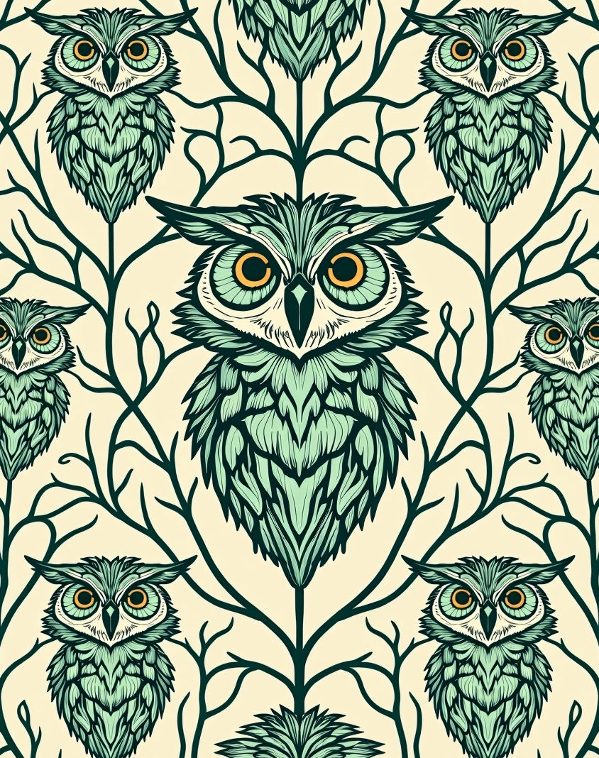 Wise Owl Tree Pattern Design Rug