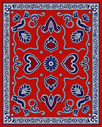 Classic Red Blue Floral medallion Pattern Rug