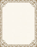 Ornate Scrollwork Traditional Border Design Rug