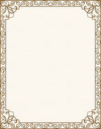 Ornate Scrollwork Traditional Border Design Rug