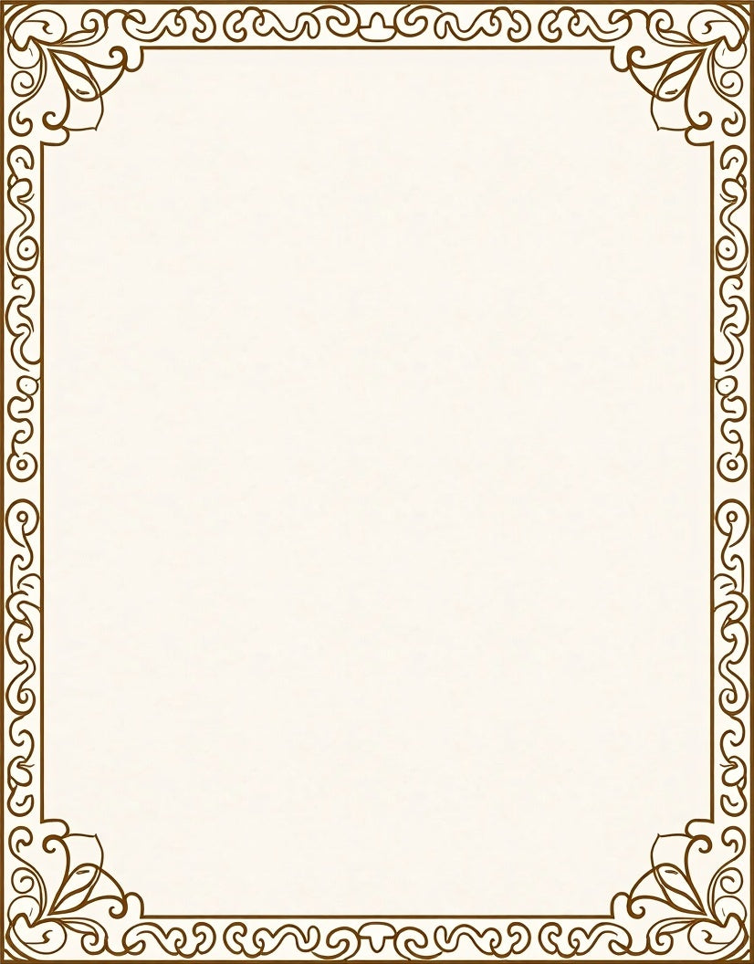 Ornate Scrollwork Traditional Border Design Rug