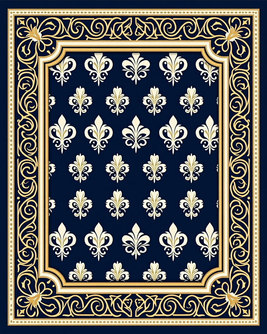 Regal Fleur De Lis Pattern Rug
