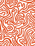 Orange Abstract Swirl Pattern Rug