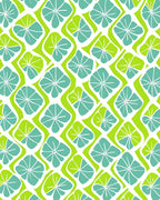 Retro Floral Pattern Lime Green Rug