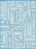 Abstract Geometric Lines Indigo Design Rug