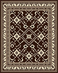 Geometric Ethnic Inspired Cream Brown Rug
