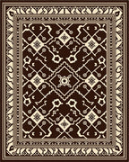 Geometric Ethnic Inspired Cream Brown Rug