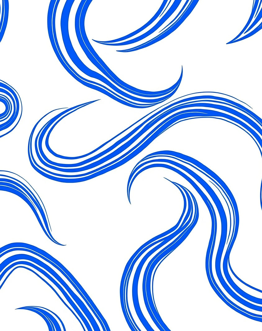 Azure Flowing Stripe Design Rug