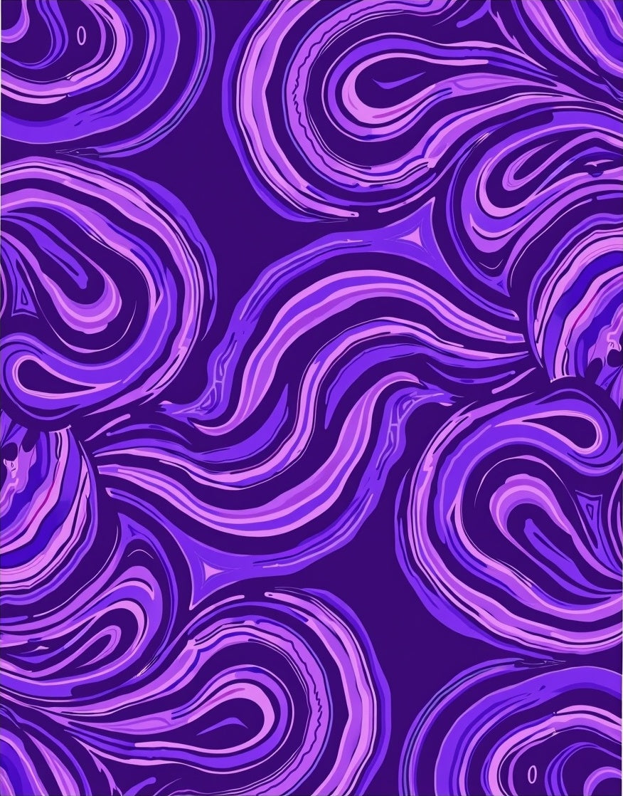 Abstract Swirls Purple Pattern Rug