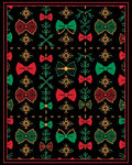 Holiday Bows and Snowflakes Red Green Rug