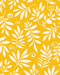 Yellow White Floral Swirl Pattern Rug