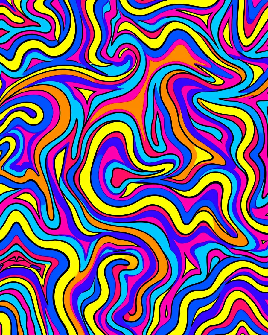 Vibrant Swirls Groovy Abstract Pattern Rug