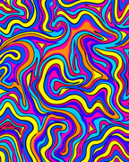 Vibrant Swirls Groovy Abstract Pattern Rug