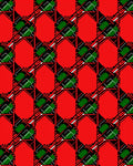 Bold Red Green Geometric Pattern Rug
