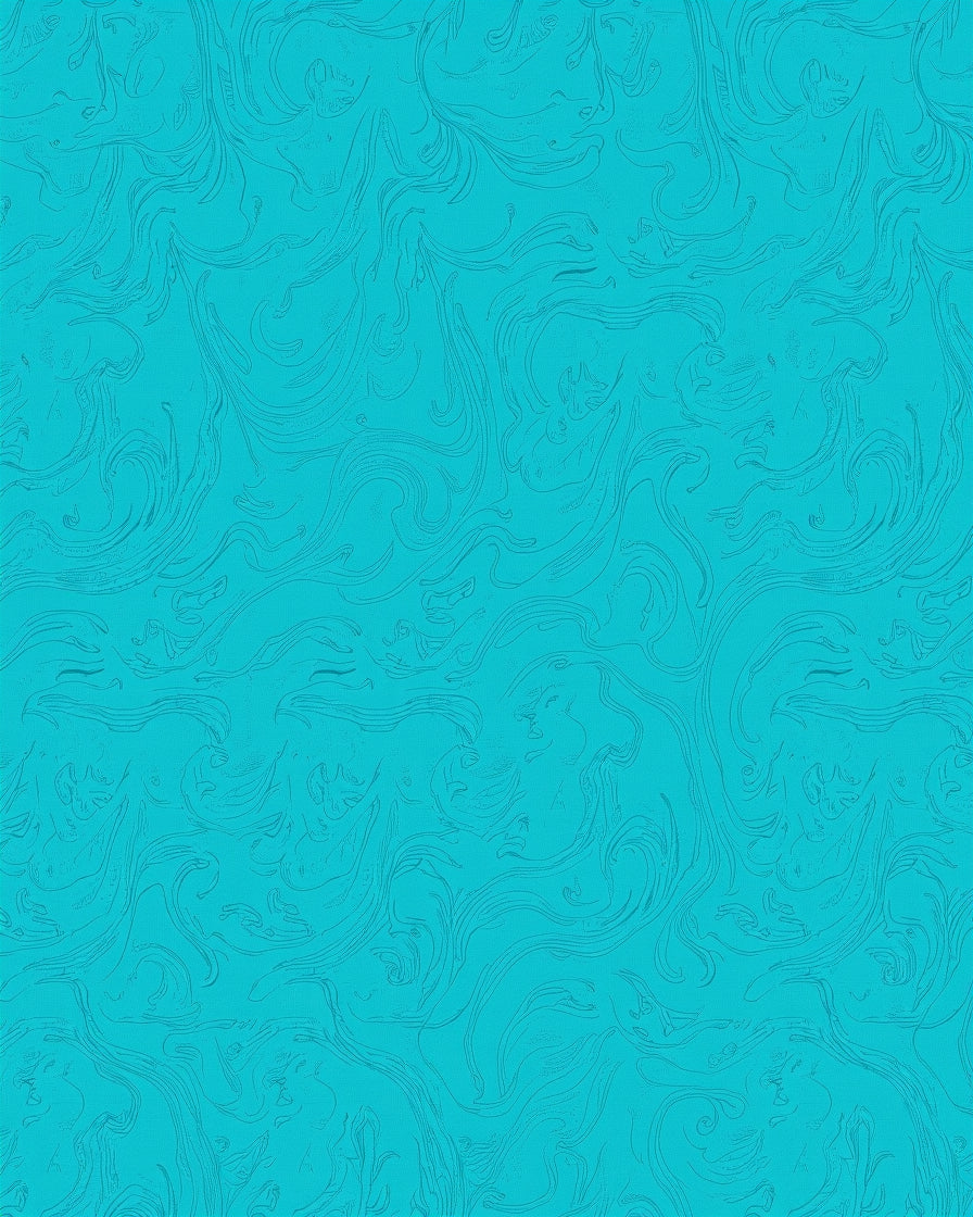 Turquoise Swirling Abstract Flow Rug