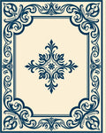 Ornate Floral Border Design Rug