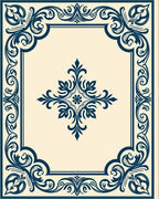 Ornate Floral Border Design Rug