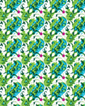 Green Blue Floral Abstract Design Rug