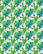 Green Blue Floral Abstract Design Rug