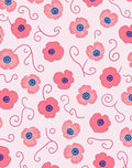 Pink Floral Swirl Pattern Art Rug