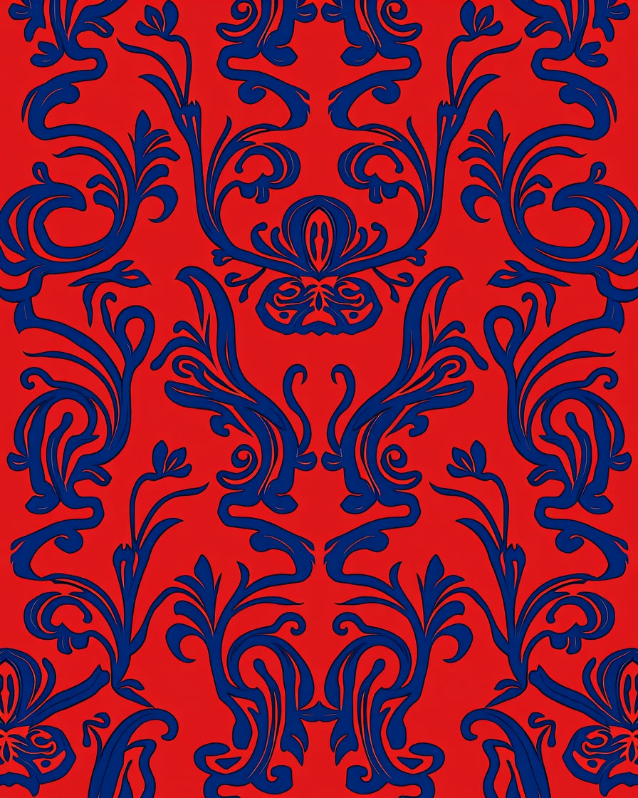 Bold Floral Swirl Pattern Rug