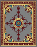 Elaborate Floral Medallion Golden Design Rug