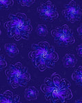 Purple Abstract Floral Print Rug