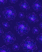 Purple Abstract Floral Print Rug