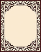 Elegant Black Scrollwork Decorative Frame Rug