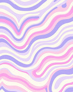 Retro Swirls Pastel Pattern Rug