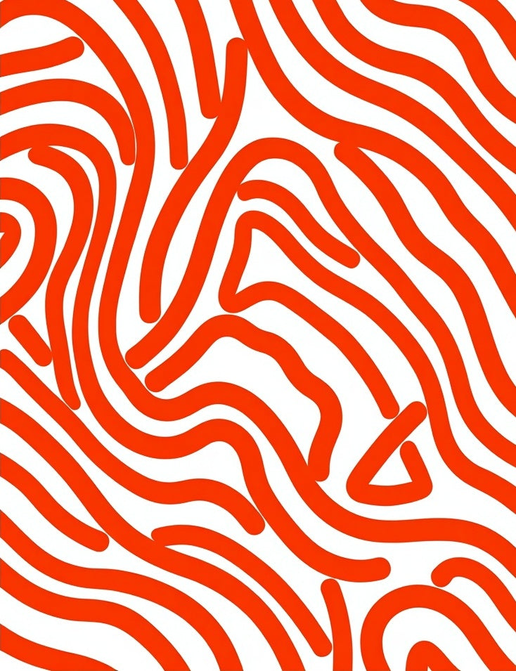 Abstract Orange Swirl Pattern Rug