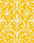 Classic White Floral Scrollwork Rug