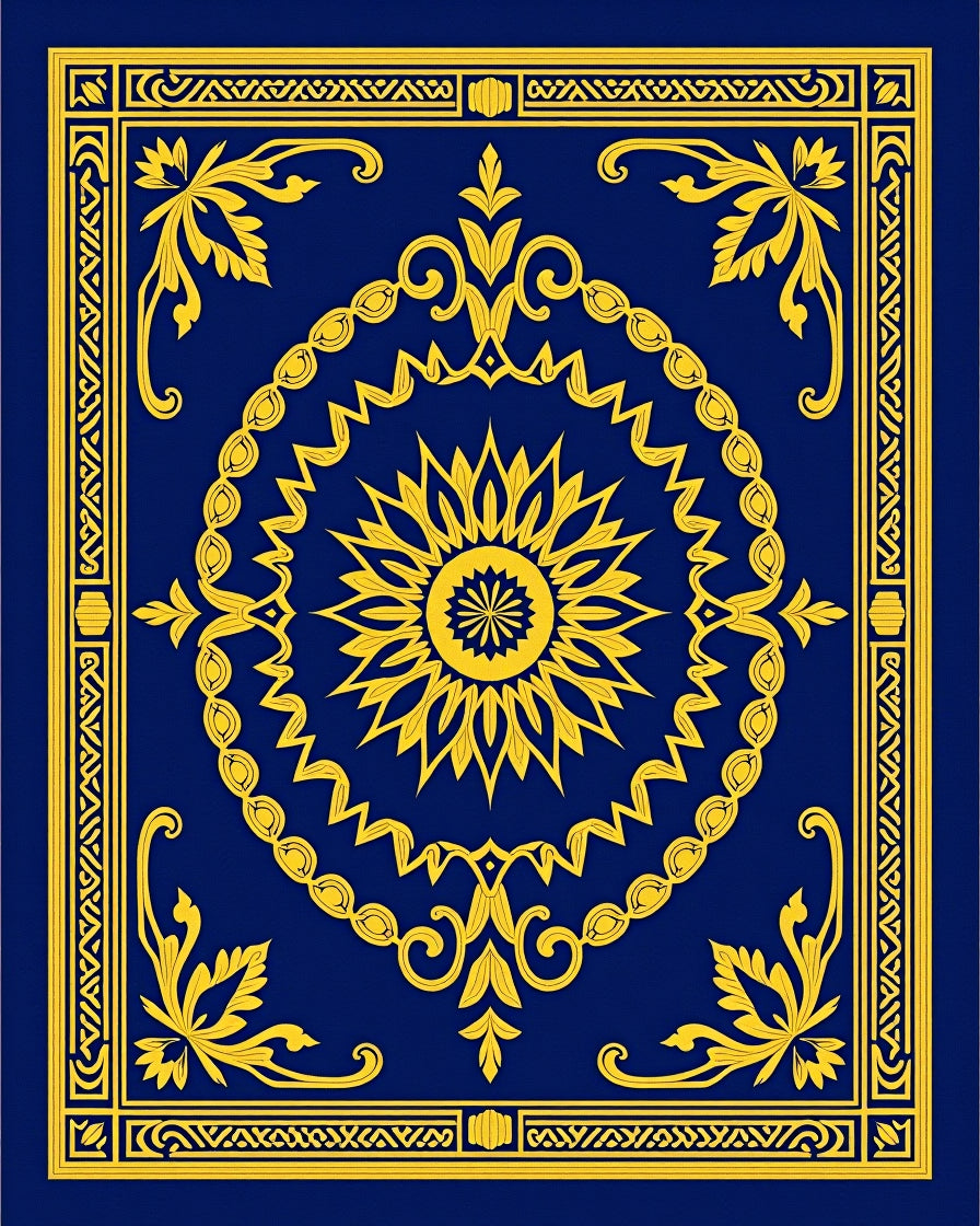 Royal Sun Scroll Pattern Rug