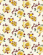 Abstract Yellow Citrus Floral Pattern Rug